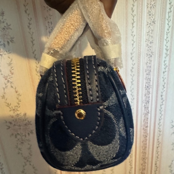 Coach CZ083 Mini Rowan Bag Charm In Signature Denim - Picture 3 of 5